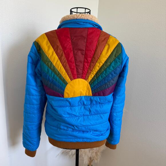 Aviator Nation Sunburst Winter Puffer Jacket- Dresden Blue Size Small - Picture 5 of 14